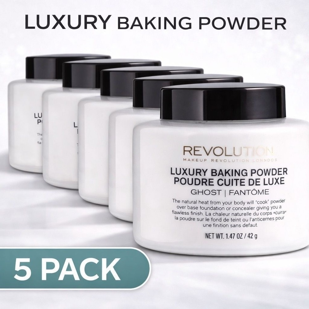 Makeup Revolution Luxury Baking‎ Powder Ghost 5 Pack 1.47oz Matte Setting Powder